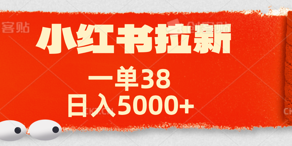 小红书拉新项目，一单38元！日入5000+【揭秘】-齐力副业