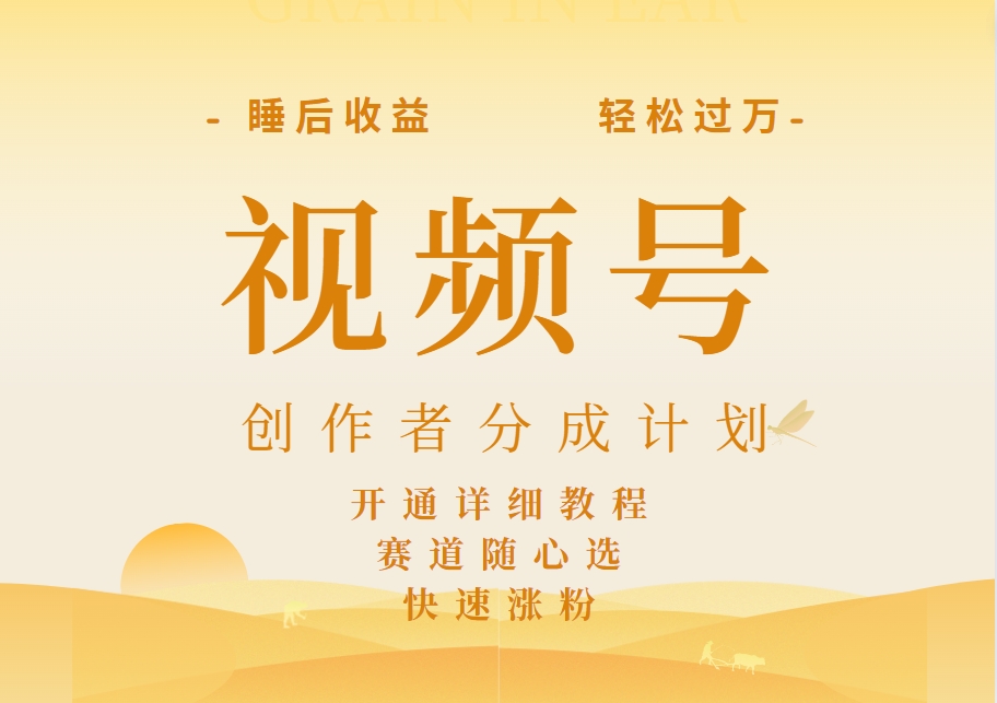 详解视频号创作者分成计划，暴力起号，可同步多平台，实现睡后收入2W+，看懂即可操作！-齐力副业
