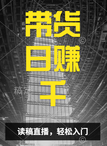 视频号技术直播带货， 会读稿就行，小白日入1000+-齐力副业