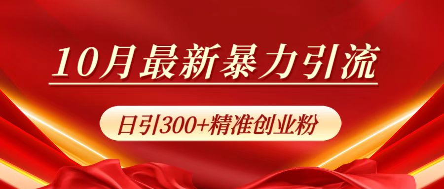 10月最新暴力引流，日引300+精准创业粉-齐力副业