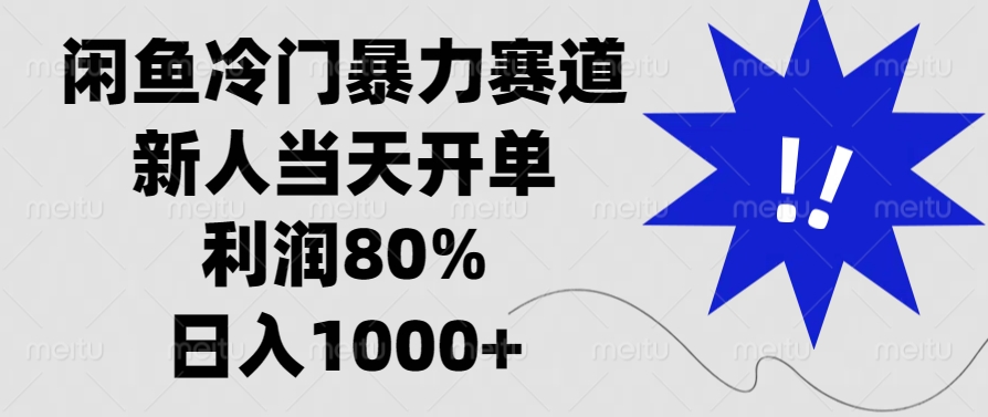 闲鱼冷门暴力赛道，利润80%，日入1000+新人当天开单，-齐力副业