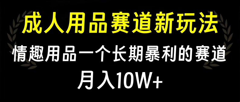 大人用品赛道新玩法，情趣用品一个长期暴利的赛道，月入10W+-齐力副业
