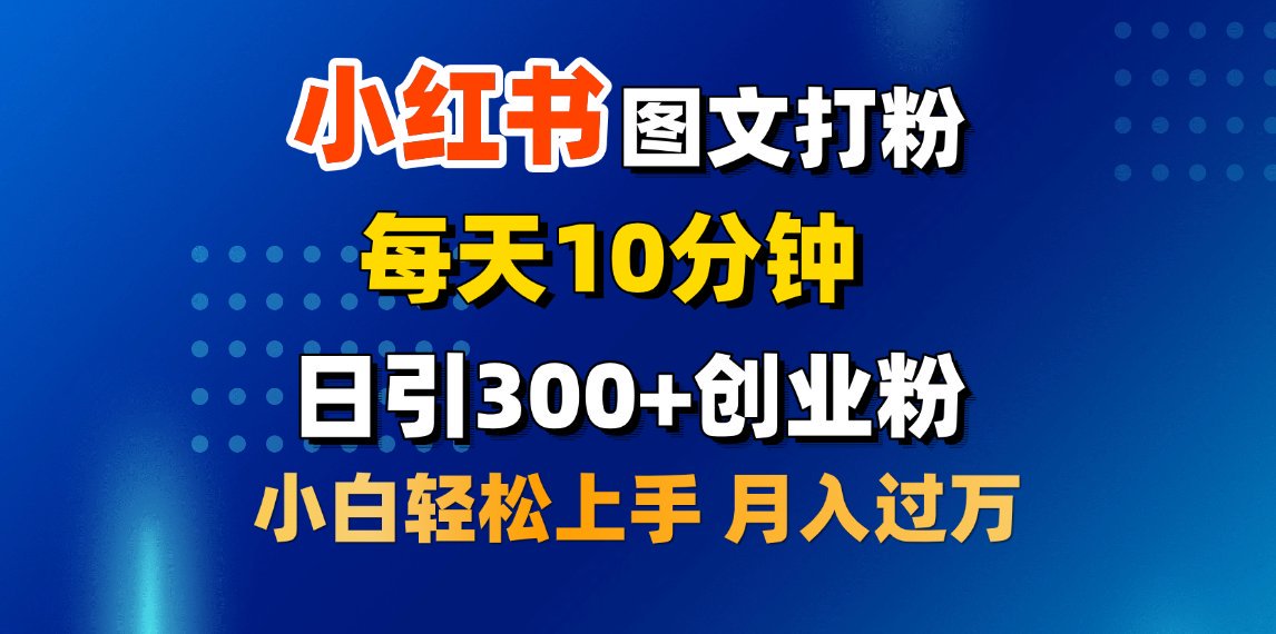 2月小红书图文打粉,每天10分钟,日引300+创业粉,小白轻松月入过万-齐力副业