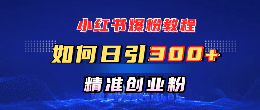 小红书爆粉教程，如何日引300+创业粉，快速实现精准变现！-齐力副业