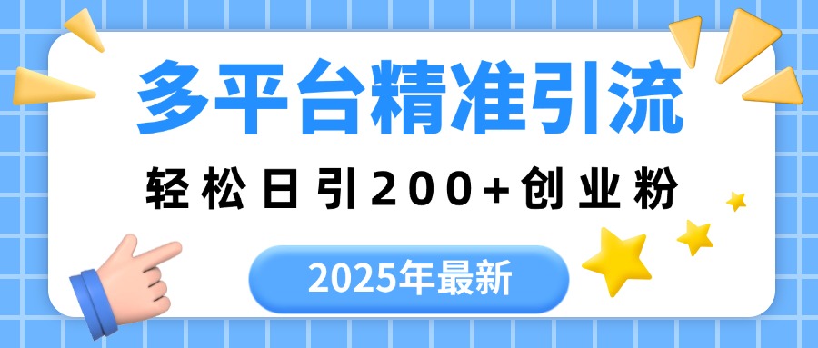 2025年最新多平台精准引流，轻松日引200+-齐力副业
