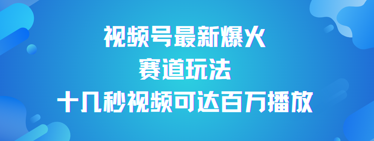 视频号最新爆火赛道玩法，流量巨大，视频制作简单，轻松月入数万-齐力副业