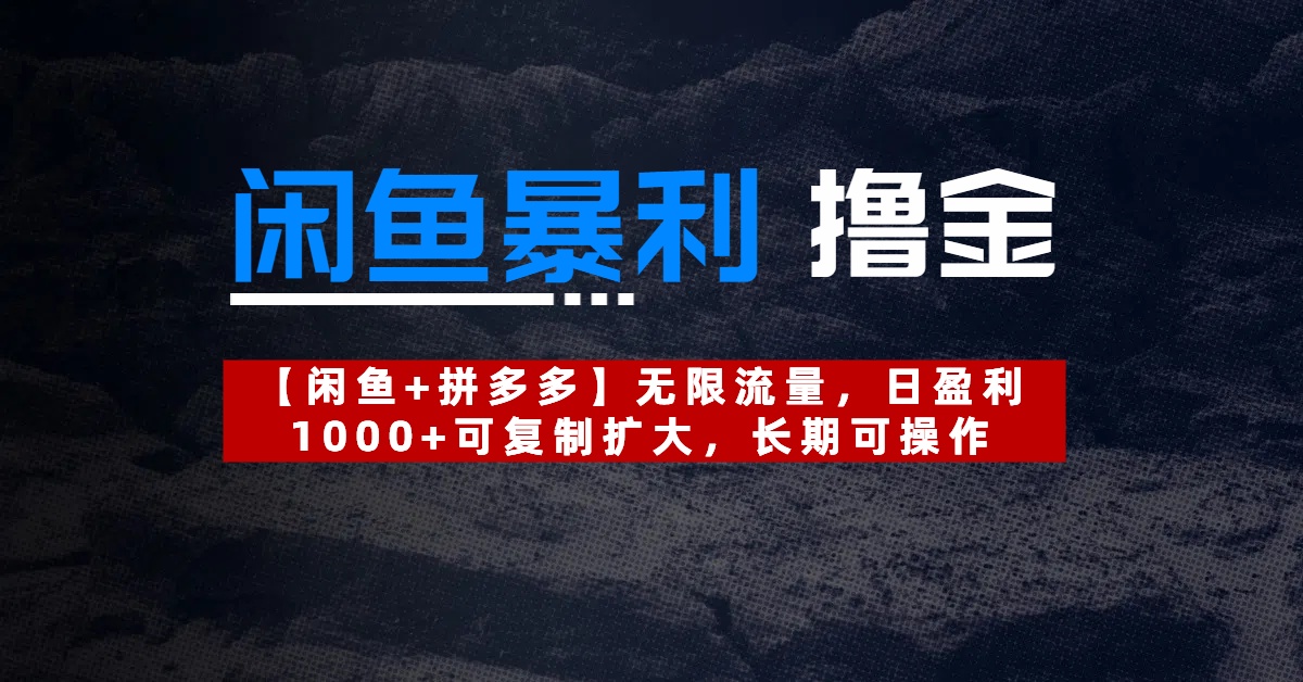 【闲鱼暴利撸金】无限流量，日盈利1000+可复制扩大，长期可操作-齐力副业