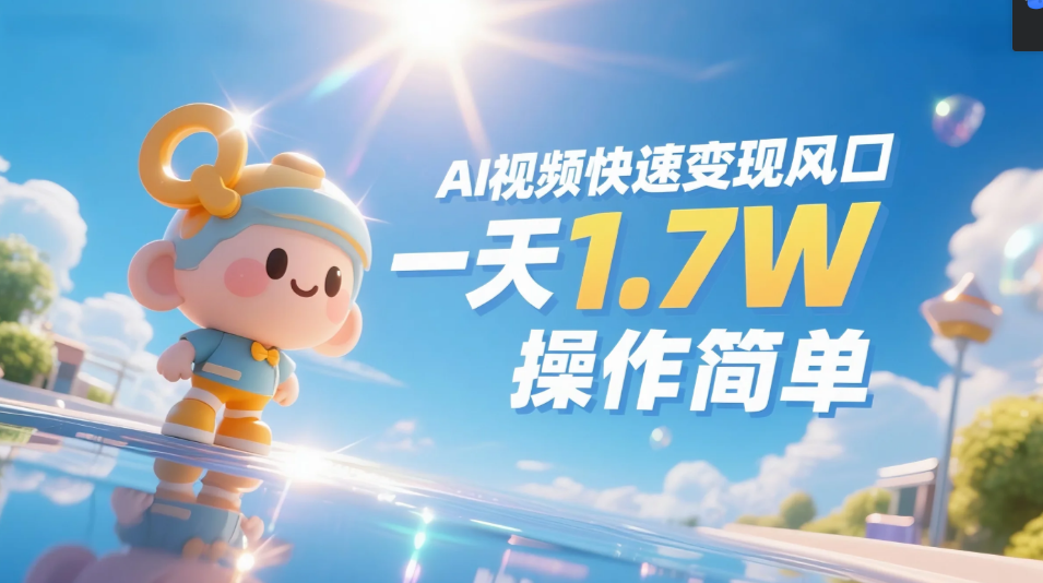 《Ai视频变现风口，一天1.7W，收入无上限，操作简单》-齐力副业