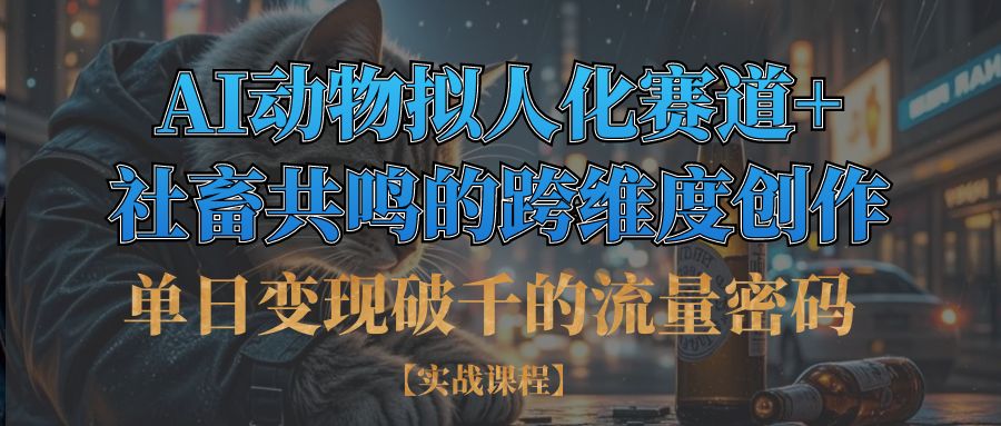 单日变现破千的流量密码,AI动物拟人化赛道+社畜共鸣的跨维度创作-齐力副业
