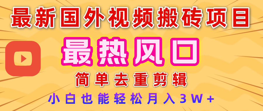 2025最新热门风口，国外视频搬砖项目，简单去重剪辑，小白也能轻松月入3W+-齐力副业