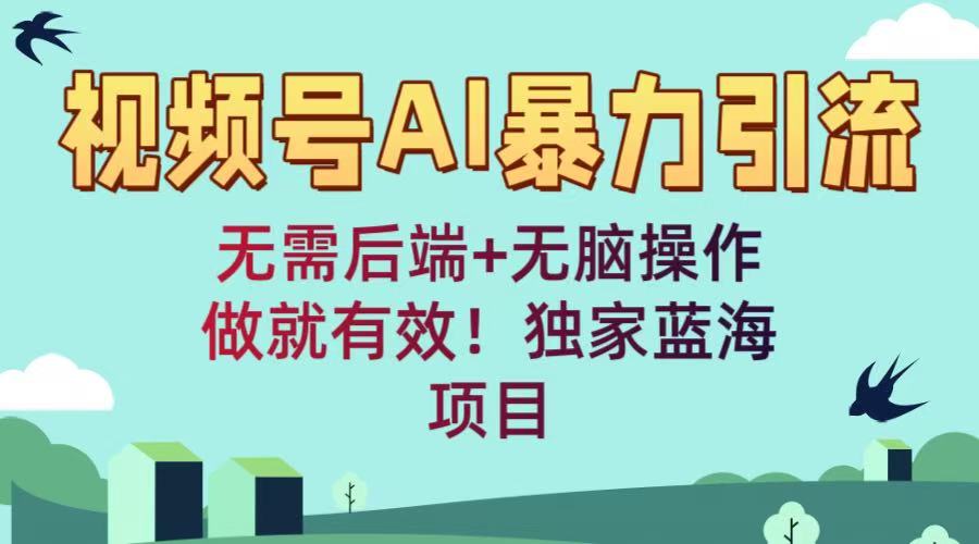 视频号AI暴力引流：无需后端+无脑操作，做就有效！独家蓝海项目-齐力副业