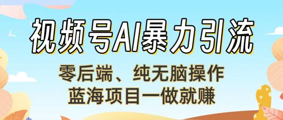 视频号AI暴力引流：零后端、纯无脑操作，蓝海项目一做就赚！【下面那个链接失效了】-齐力副业