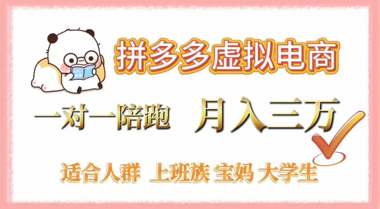 拼多多虚拟电商，一对一陪跑，月入3万，0囤货，轻资产，不发货-齐力副业