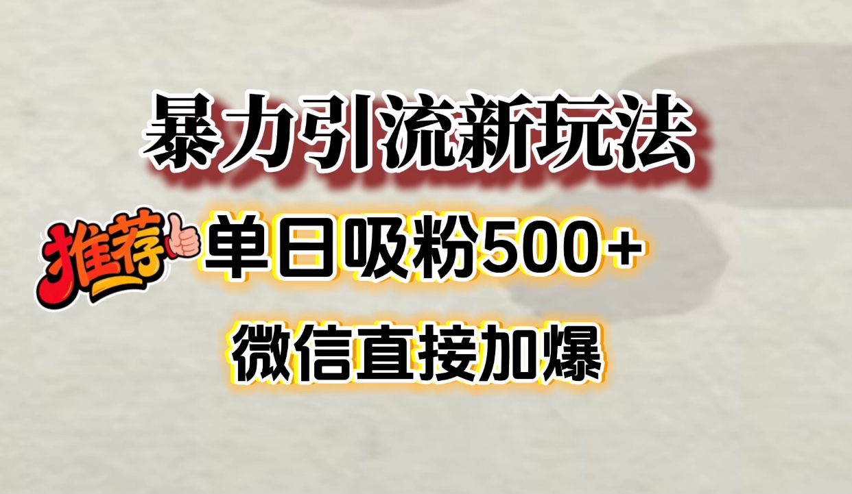 微信加爆的引流超级方法，单日吸粉500➕-齐力副业