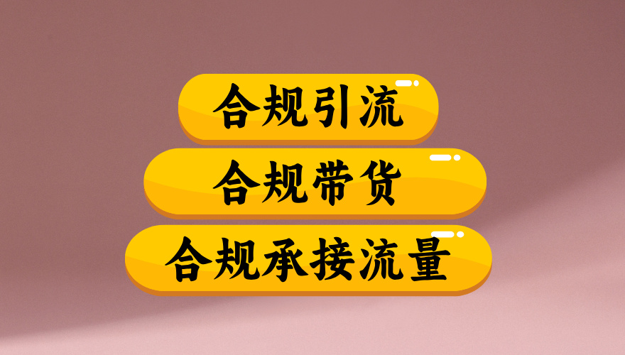 合规引流、合规并且高效地做带货、合规承接流量（揭秘）-齐力副业