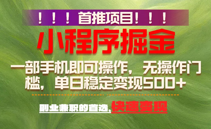 26年最新小程序项目,简单易上手,长期可做-齐力副业