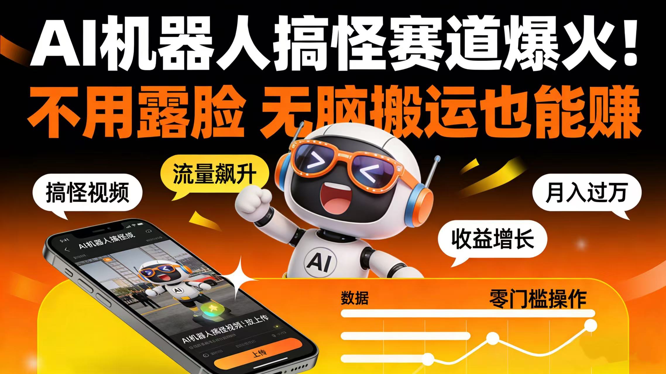 AI 机器人搞怪赛道爆火！不用露脸 无脑搬运也能赚-齐力副业
