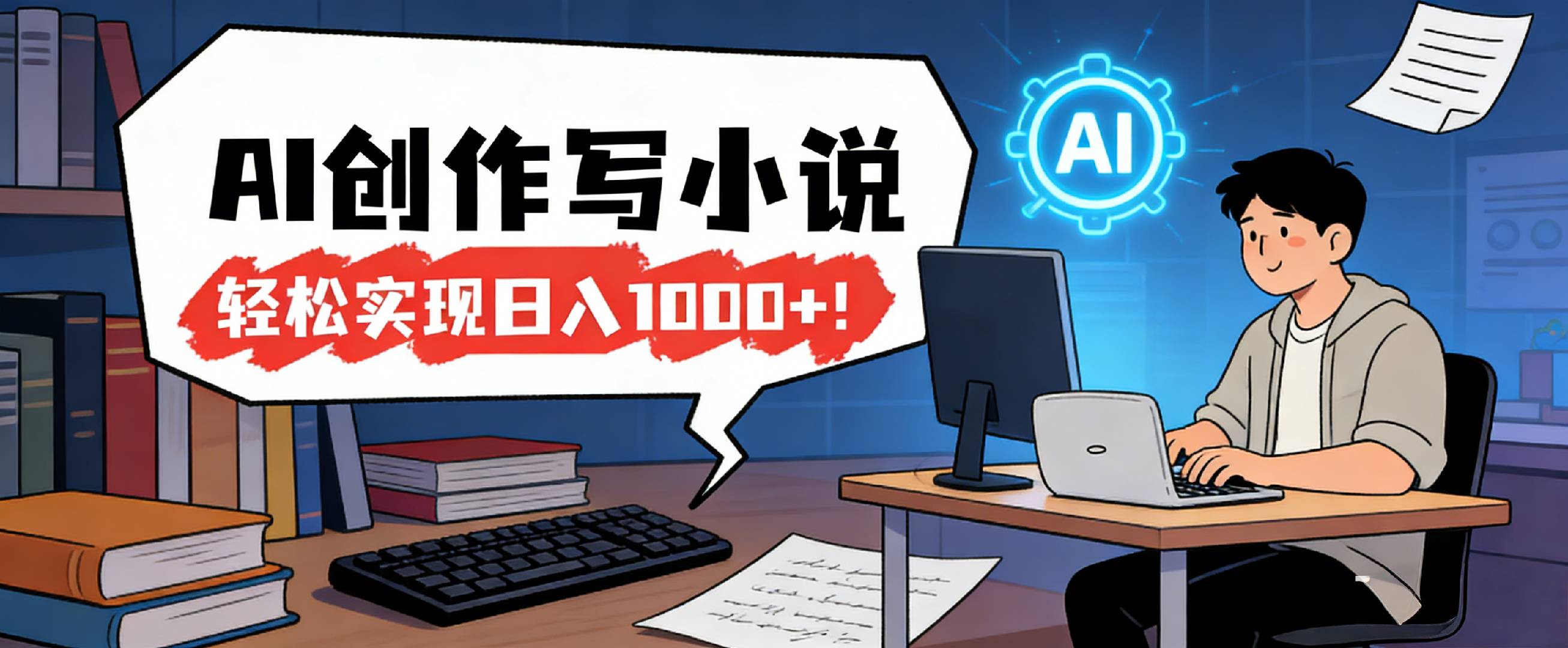 26年最新风口项目，AI工具创作写小说，轻松实现日入1000+-齐力副业