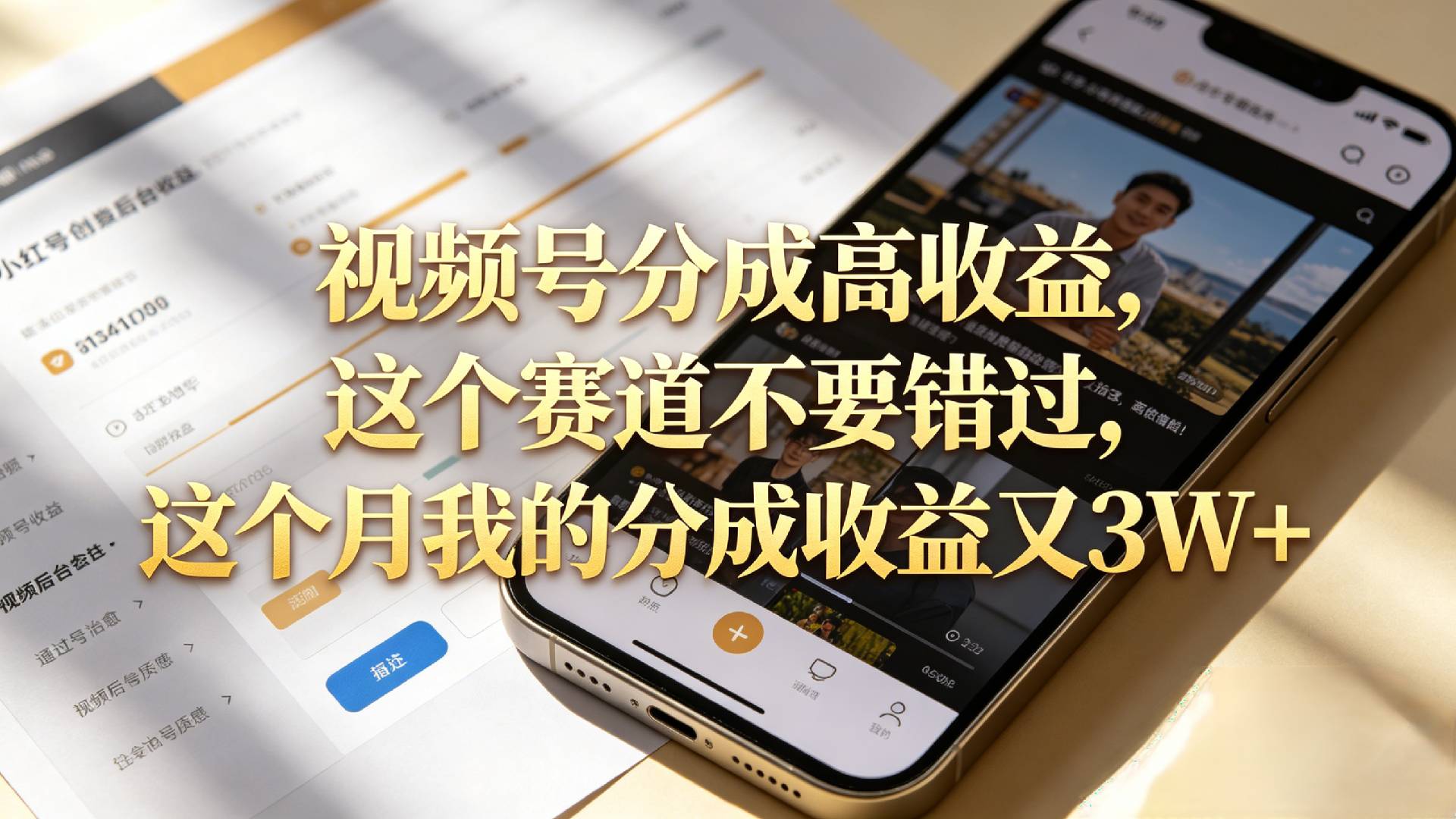 想要【视频号分成高收益】,这个赛道不要错过,这个月我的分成收益又3W+-齐力副业