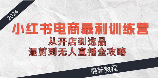 2024小红书电商暴利训练营：从开店到选品，混剪到无人直播全攻略-齐力副业