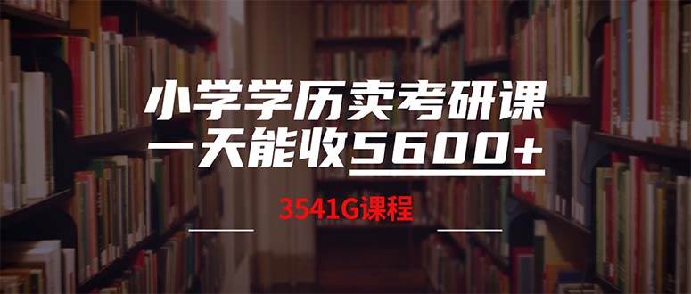 小学学历卖考研课程，一天收5600（附3580G考研合集）-齐力副业