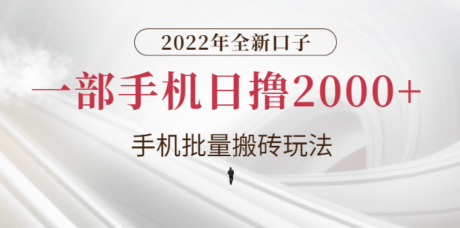 【副业项目3146期】2022年全新搬砖项目，手机批量搬运玩法，一部手机日撸1000+-齐力副业