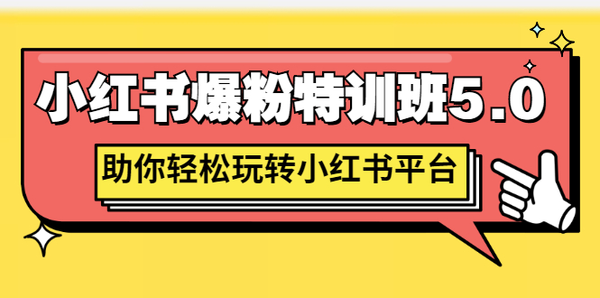 【副业项目3154期】小红书爆粉特训班5.0，助你轻松玩转小红书平台价值1380元-齐力副业