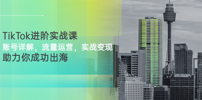 【副业项目3307期】TikTok进阶实战课：账号详解+流量运营+实战变现(tiktok怎么运营)-齐力副业