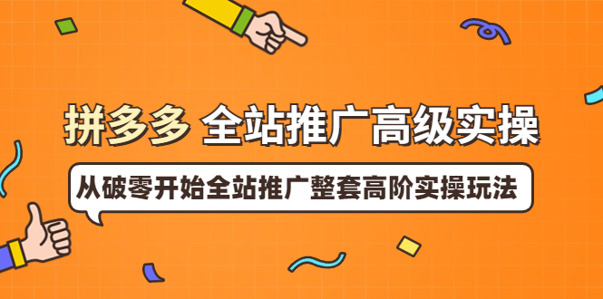 【副业项目4007期】拼多多全站推广高级实操：从破零开始全站推广整套高阶实操玩法-齐力副业