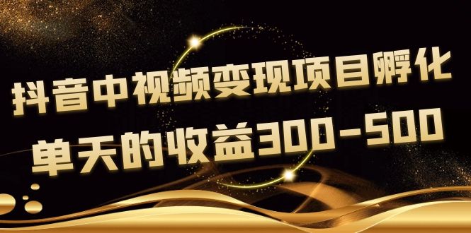 【副业项目4157期】黄岛主《抖音中视频变现项目孵化》单天的收益300-500 操作简单粗暴-齐力副业
