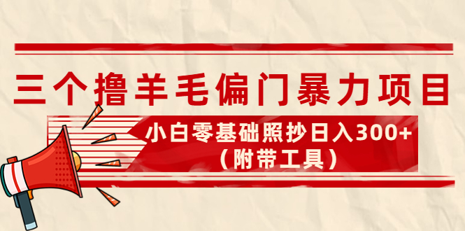 【副业项目4412期】外面卖998的三个撸羊毛偏门暴力项目，小白零基础照抄日入300+（附带工具）-知行副业网