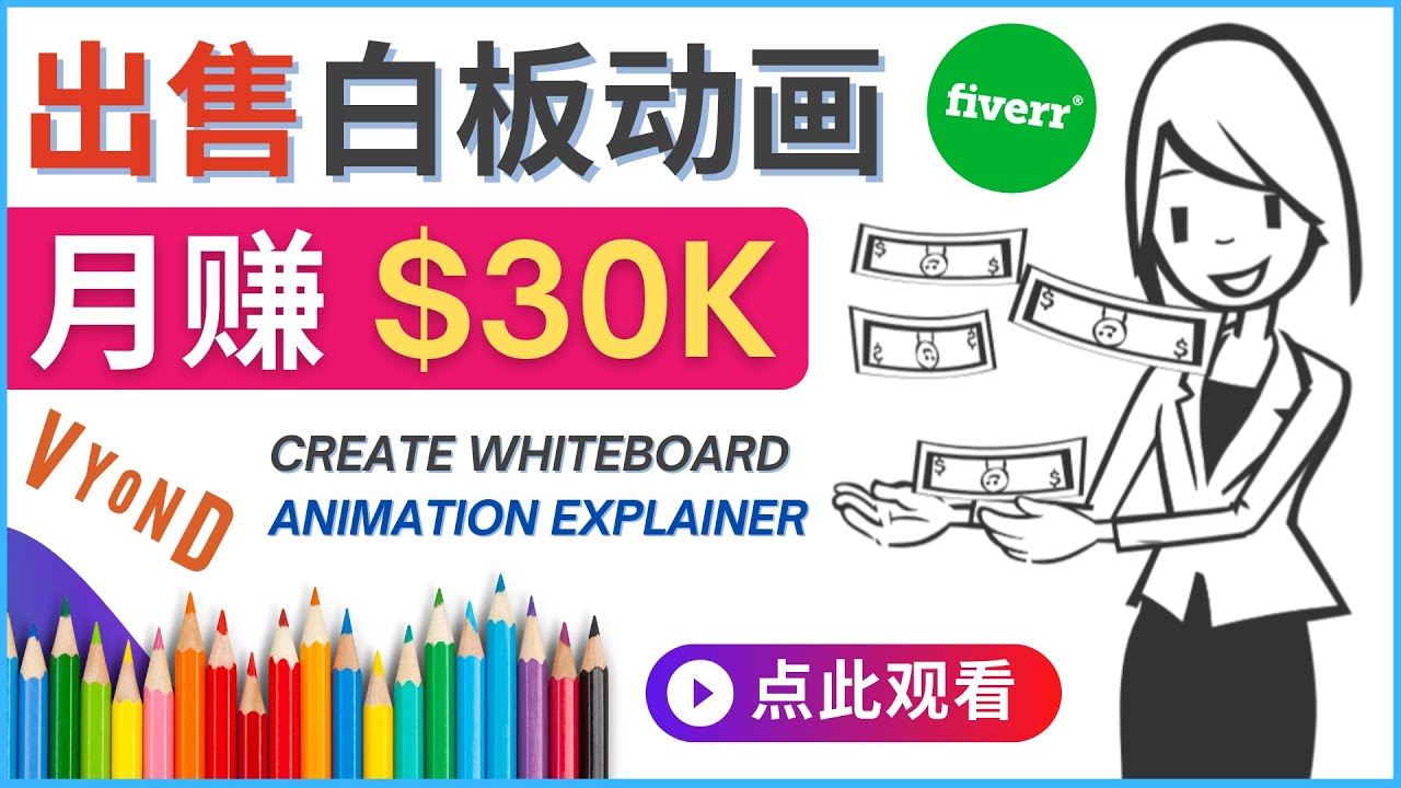 【副业项目4579期】如何用最简单制作白板动画（WhiteBoard Animation）月赚3万美元-齐力副业