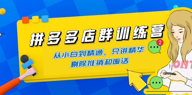 【副业项目4593期】98K电商学院·拼多多店群培训课，0基础也能学，从入门到精通-价值2499元-齐力副业