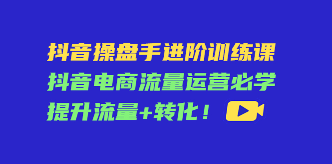 【副业项目4600期】抖音操盘手进阶训练课：抖音电商流量运营必学，提升流量+转化-齐力副业