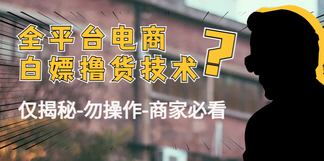 【副业项目4767期】外面收费2980的全平台电商白嫖撸货技术（仅揭秘-勿操作-商家必看）-齐力副业