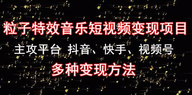 【副业项目4821期】《粒子特效音乐短视频变现项目》主攻平台 抖音、快手、视频号 多种变现方法-齐力副业