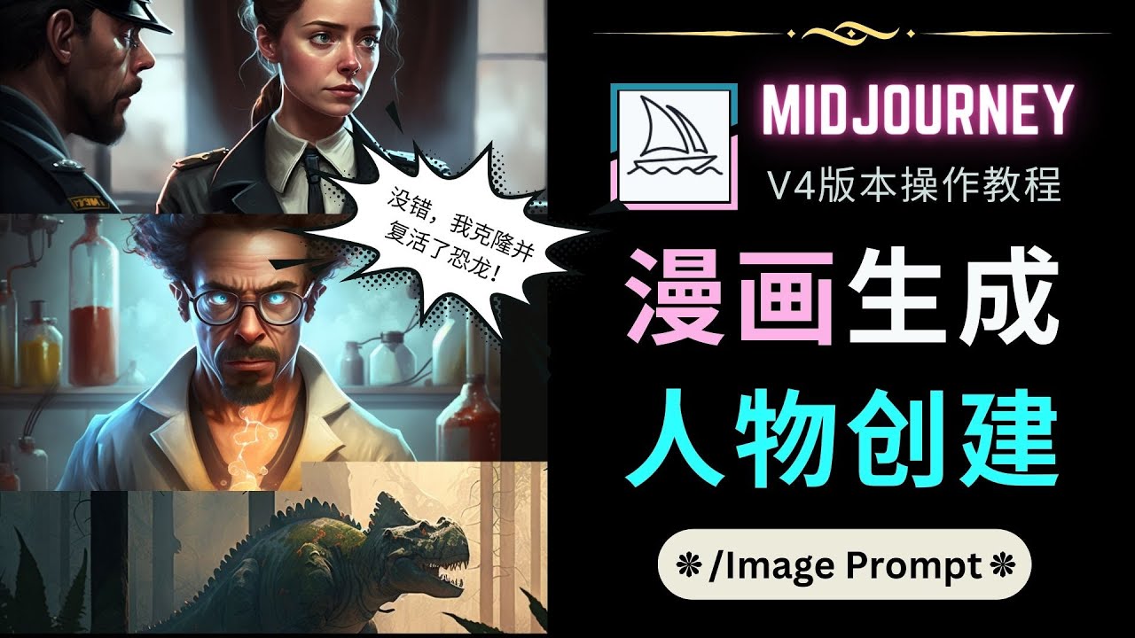 【副业项目5096期】Midjourney V4版本操作教程：2个简单参数，完成漫画生成，人物创建-齐力副业