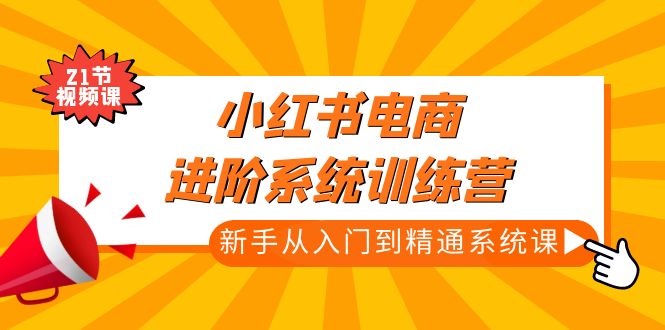 【副业项目5146期】小红书电商进阶系统训练营：新手从入门到精通系统课（21节视频课）-齐力副业