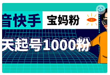 【副业项目5035期】抖音快手三天起号涨粉1000宝妈粉丝的核心方法【详细玩法教程】-齐力副业