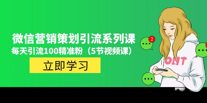 【副业项目5143期】价值百万的微信营销策划引流系列课，每天引流100精准粉（5节视频课）-齐力副业