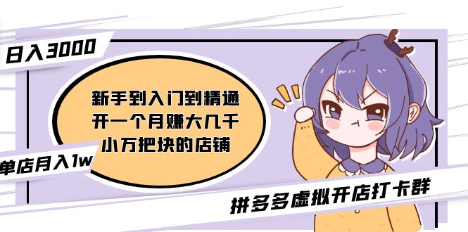 【副业项目5173期】拼多多虚拟开店打卡群：新手到入门到精通（昨日群里有小伙伴日入3000+）-齐力副业