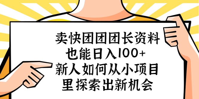 【副业项目5619期】卖快团团团长资料也能日入100+ 新人如何从小项目里探索出新机会-齐力副业