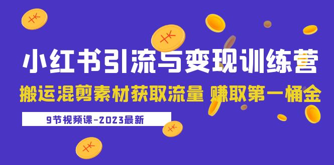 【副业项目5629期】2023小红书引流与变现训练营：搬运混剪素材获取流量 赚取第一桶金（9节课）-齐力副业
