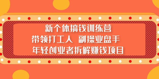 【副业项目5435期】新个体搞钱训练营：带领打工人 副操业盘手 年轻创业者拆解赚钱项目-齐力副业