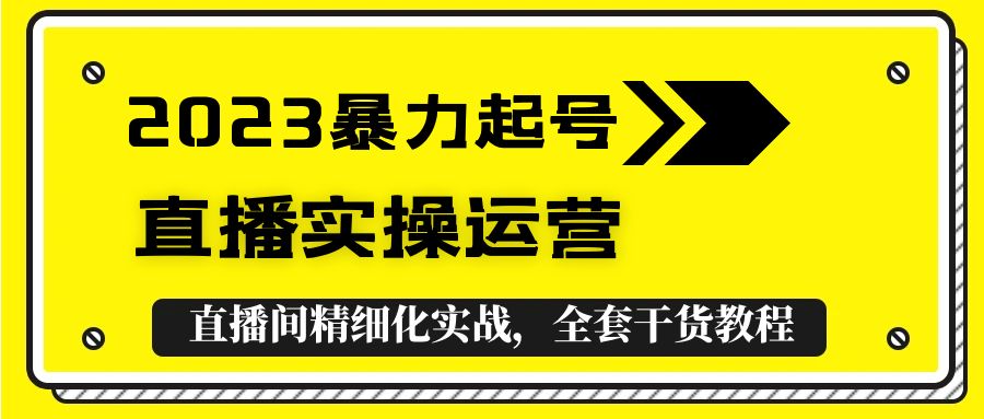 【副业项目5568期】2023暴力起号+直播实操运营，全套直播间精细化实战，全套干货教程-齐力副业