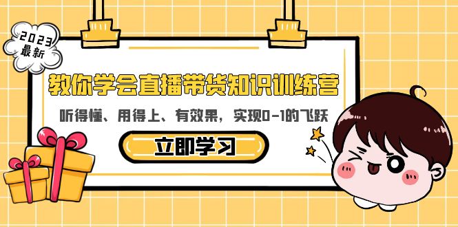 【副业项目5940期】教你学会直播带货知识训练营，听得懂、用得上、有效果，实现0-1的飞跃-齐力副业