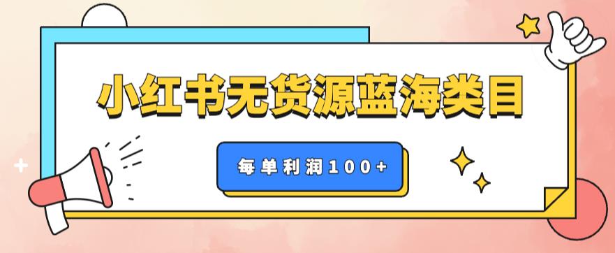 【副业项目6222期】小红书无货源做蓝海类目【每单利润50-200+】，单月轻松过万【揭秘】-齐力副业
