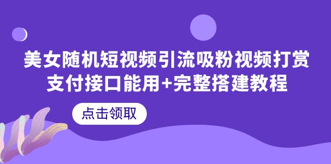 【副业项目6334期】美女随机短视频引流吸粉视频打赏支付接口能用+完整搭建教程-齐力副业