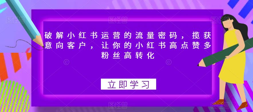 【副业项目6608期】破解小红书运营的流量密码，揽获意向客户，让你的小红书高点赞多粉丝高转化-齐力副业