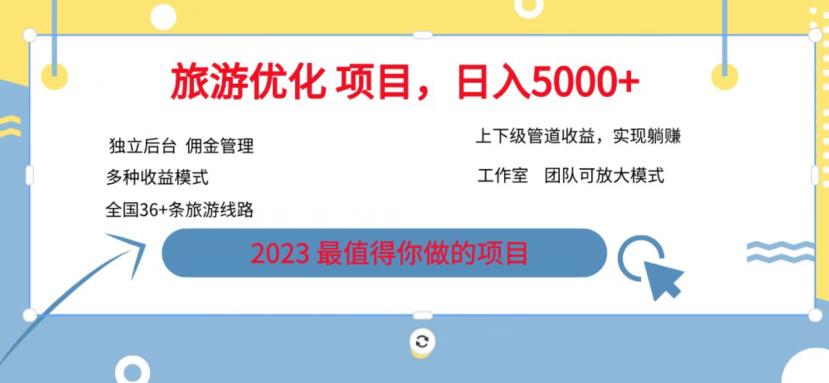 【副业项目6884期】旅游项目最新模式，独立后台+全国35+线路，日入5000+【揭秘】-齐力副业